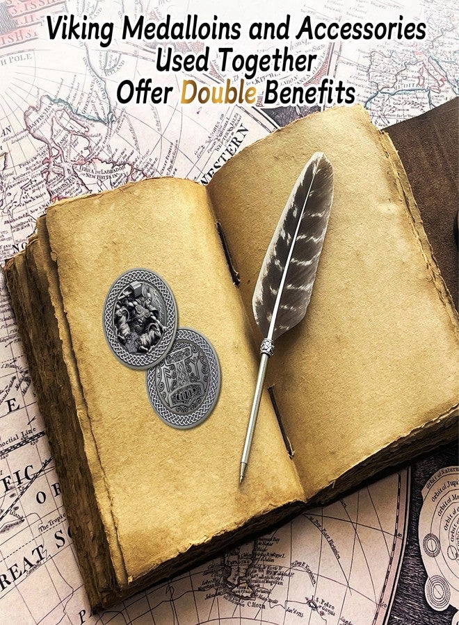 IELCJJ Viking Thor Hammer Coin - Viking Runes Mjolnir Coin Token - Tanngrisnir Tanngnjóstr Norse Mythology Protective Talisman Amulet Medallions - Powerful Viking Gifts for Men Women Kids - Image 4
